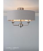 Laura Ashley Sorrento 3lt Semi-Flush Polished Nickel With Silver Shade - Image 4
