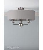 Laura Ashley Sorrento 3lt Semi-Flush Polished Nickel With Silver Shade - Image 5