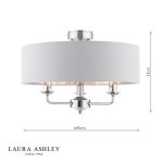Laura Ashley Sorrento 3lt Semi-Flush Polished Nickel With Silver Shade - Image 6