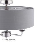 Laura Ashley Sorrento 3lt Semi-Flush Polished Nickel With Charcoal Shade - Image 2