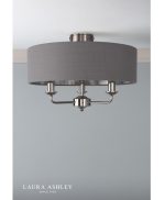 Laura Ashley Sorrento 3lt Semi-Flush Polished Nickel With Charcoal Shade - Image 5