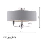 Laura Ashley Sorrento 3lt Semi-Flush Polished Nickel With Charcoal Shade - Image 6