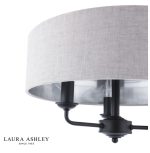 Laura Ashley Sorrento 3lt Semi-Flush Matt Black With Natural Shade - Image 3