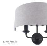 Laura Ashley Sorrento 2lt Wall Light Matt Black With Natural Shade - Image 3