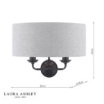 Laura Ashley Sorrento 2lt Wall Light Matt Black With Natural Shade - Image 5