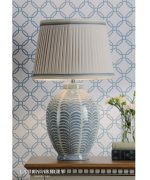 Laura Ashley Stannard Table Lamp Blue Ceramic With Shade - Image 4