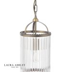 Laura Ashley Sutton Pendant Matt Antique Brass & Ribbed Glass - Image 2