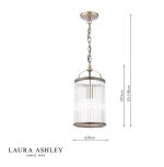 Laura Ashley Sutton Pendant Matt Antique Brass & Ribbed Glass - Image 6