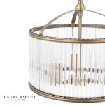 Laura Ashley Sutton 3lt Pendant Matt Antique Brass & Ribbed Glass - Image 2