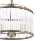 Laura Ashley Sutton 3lt Pendant Matt Antique Brass & Ribbed Glass - Image 3