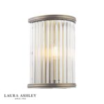 Laura Ashley Sutton Wall Light Matt Antique Brass & Ribbed Glass