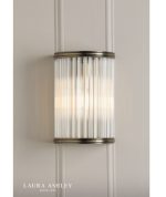 Laura Ashley Sutton Wall Light Matt Antique Brass & Ribbed Glass - Image 4