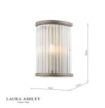 Laura Ashley Sutton Wall Light Matt Antique Brass & Ribbed Glass - Image 5
