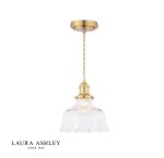 Laura Ashley Theodore Pendant Antique Brass & Ribbed Glass