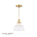 Laura Ashley Theodore Pendant Antique Brass & Ribbed Glass