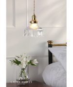 Laura Ashley Theodore Pendant Antique Brass & Ribbed Glass - Image 3