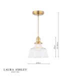 Laura Ashley Theodore Pendant Antique Brass & Ribbed Glass - Image 5