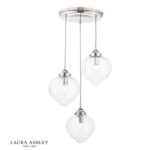 Laura Ashley Whitham 3lt Cluster Pendant Polished Nickel & Ribbed Glass