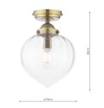 Laura Ashley Whitham Ceiling Light Antique Brass & Ribbed Glass - Image 6