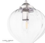 Laura Ashley Whitham Pendant Polished Nickel & Ribbed Glass - Image 3