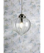 Laura Ashley Whitham Pendant Polished Nickel & Ribbed Glass - Image 4