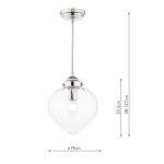 Laura Ashley Whitham Pendant Polished Nickel & Ribbed Glass - Image 6