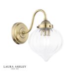 Laura Ashley Whitham Wall Light Antique Brass & Ribbed Glass