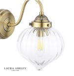 Laura Ashley Whitham Wall Light Antique Brass & Ribbed Glass - Image 2