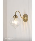 Laura Ashley Whitham Wall Light Antique Brass & Ribbed Glass - Image 3