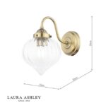Laura Ashley Whitham Wall Light Antique Brass & Ribbed Glass - Image 5