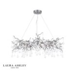 Laura Ashley Willow 5lt Pendant Satin Pewter & Crystal