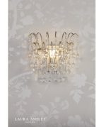 Laura Ashley Willow Wall Light Satin Champagne & Crystal - Image 3