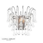 Laura Ashley Willow Wall Light Satin Pewter & Crystal