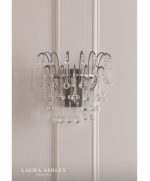 Laura Ashley Willow Wall Light Satin Pewter & Crystal - Image 4