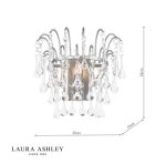 Laura Ashley Willow Wall Light Satin Pewter & Crystal - Image 5