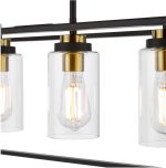 Abel 4lt Bar Pendant Satin Black & Glass - Image 3