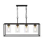 Abel 4lt Bar Pendant Satin Black & Glass - Image 4