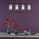 Abel 4lt Bar Pendant Satin Black & Glass - Image 5