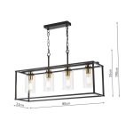 Abel 4lt Bar Pendant Satin Black & Glass - Image 6