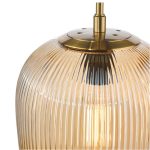 Abrielle Pendant Brushed Bronze & Amber Ribbed Glass - Image 2