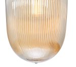 Abrielle Pendant Brushed Bronze & Amber Ribbed Glass - Image 3