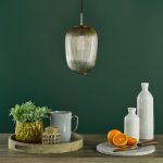 Abrielle Pendant Brushed Bronze & Amber Ribbed Glass - Image 6