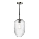 Abrielle Pendant Polished Nickel & Ribbed Glass