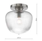 Abrielle Flush Polished Nickel & Ribbed Glass - Image 7