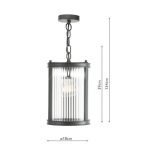 Bianka Pendant Matt Black & Ribbed Glass - Image 5