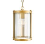 Bianka Pendant Bronze & Ribbed Glass - Image 2