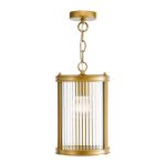 Bianka Pendant Bronze & Ribbed Glass