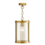 Bianka Pendant Bronze & Ribbed Glass