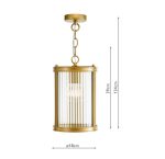 Bianka Pendant Bronze & Ribbed Glass - Image 5