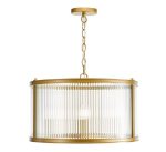 Bianka 3lt Pendant Bronze & Ribbed Glass